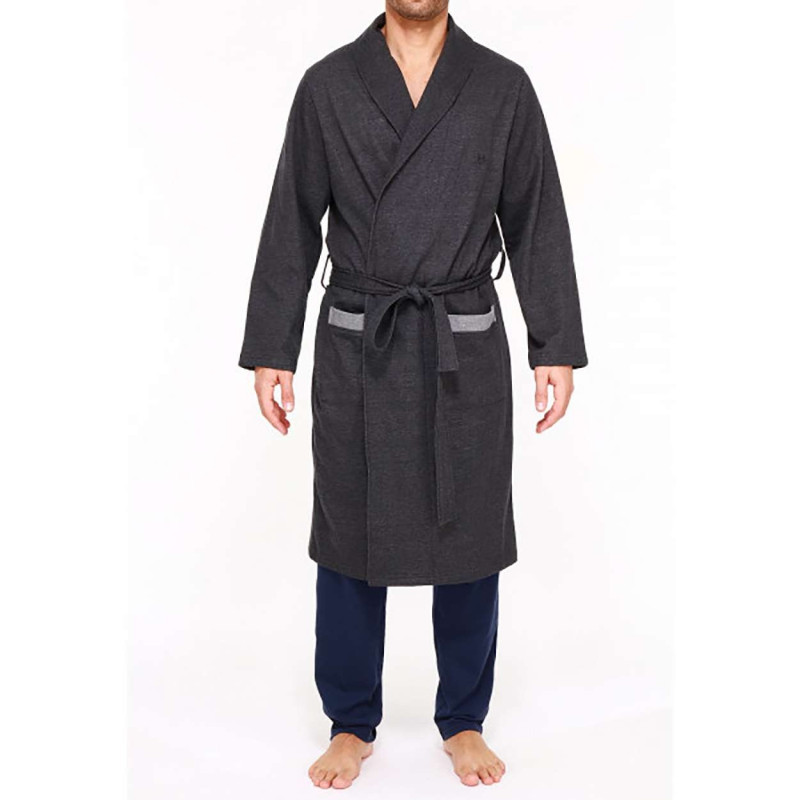 Hom - Peignoir Bastide Anthracite Coupe Régular Col Châle - Gris Hom - Peignoir Bastide Anthracite Coupe Régular Col Châle - Gris