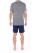 Thumbnail Pyjama Ramatuelle marine en coton fantaisie coupe régular col v - Image 2