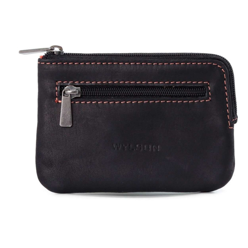 Wylson - Porte-monnaie Marron En Cuir Uni à Fermeture Zippée Et Logo Embossé - Marron Wylson - Porte-monnaie Marron En Cuir Uni à Fermeture Zippée Et Logo Embossé - Marron
