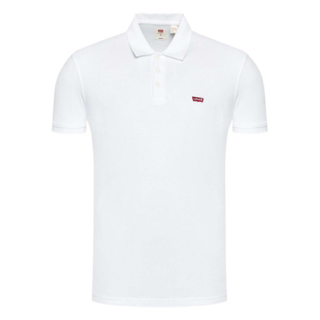 Polo en coton maille piquée blanc avec une...