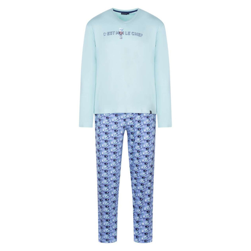 Arthur - Pyjama Bleu à Motifs En Coton - Bleu Arthur - Pyjama Bleu à Motifs En Coton - Bleu