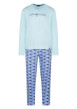 Thumbnail Pyjama bleu à motifs en coton