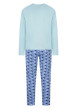 Thumbnail Pyjama bleu à motifs en coton - Image 2