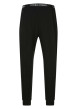 Thumbnail Pantalon de jogging d'intérieur noir coupe slim uni avec ceinture élastiqué - Image 2