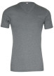 Thumbnail T-shirt gris uni avec une coupe droite un col en V et des manches courtes