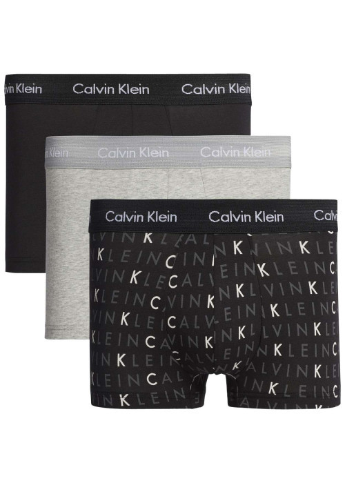 Lot de 3 Boxers noirs avec inscriptions Calvin Klein pour homme en coton