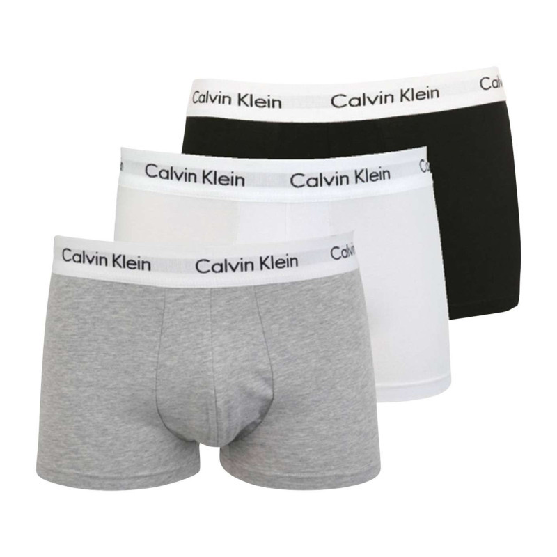 Calvin Klein Jeans - Lot De 3 Boxers En Coton Multicolores Unis Avec Taille élastiquée Et Marque - Multicolore
