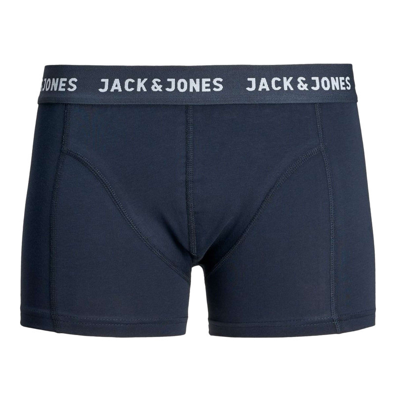 Jack & Jones - Lot De 3 Boxers En Coton Marine Uni Avec Une Coupe Longue Et Nom Iconique - Bleu