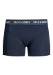 Thumbnail Lot de 3 Boxers en coton marine uni avec une coupe longue et nom iconique