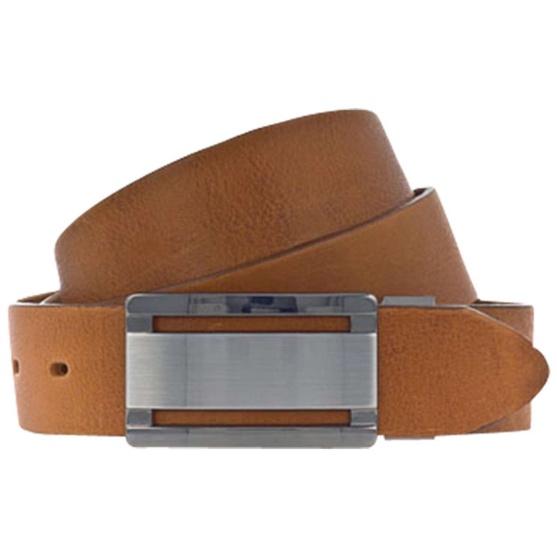 Vanzetti - Ceinture Camel Unie Avec Une Boucle Métallique Argentée Rectangle - Marron Vanzetti - Ceinture Camel Unie Avec Une Boucle Métallique Argentée Rectangle - Marron