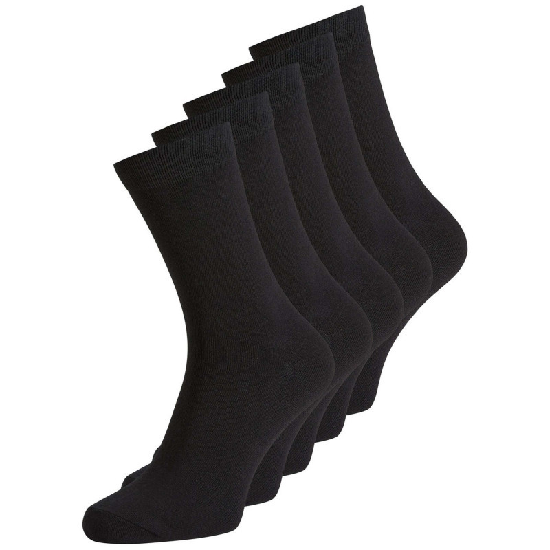Jack & Jones - Lot De 5 Paires De Chaussettes Hautes Noires Unies - Noir Jack & Jones - Lot De 5 Paires De Chaussettes Hautes Noires Unies - Noir