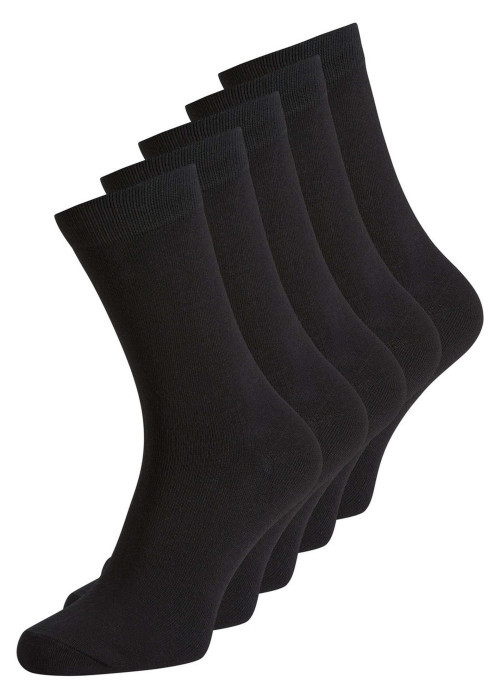 Lot de 5 paires de chaussettes hautes noires unies