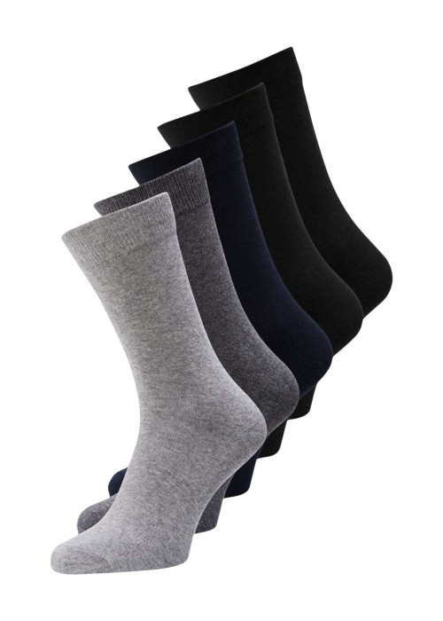 Lot de 5 paires de chaussettes hautes multicolores unies