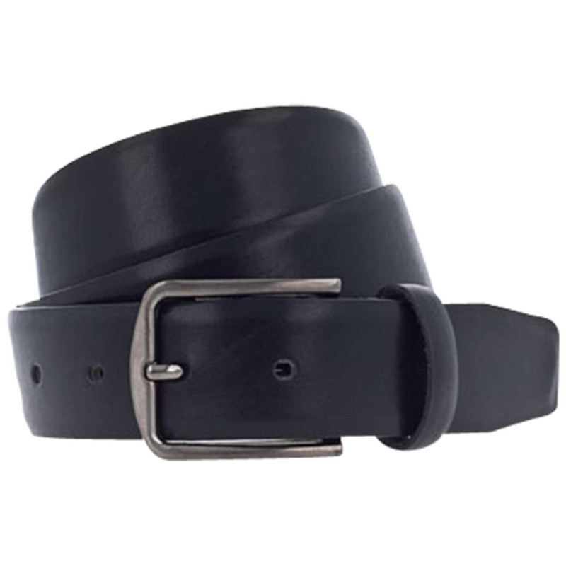 Vanzetti - Ceinture Noire Unie Avec Une Boucle Métallique Anthracite Rectangle - Noir Vanzetti - Ceinture Noire Unie Avec Une Boucle Métallique Anthracite Rectangle - Noir