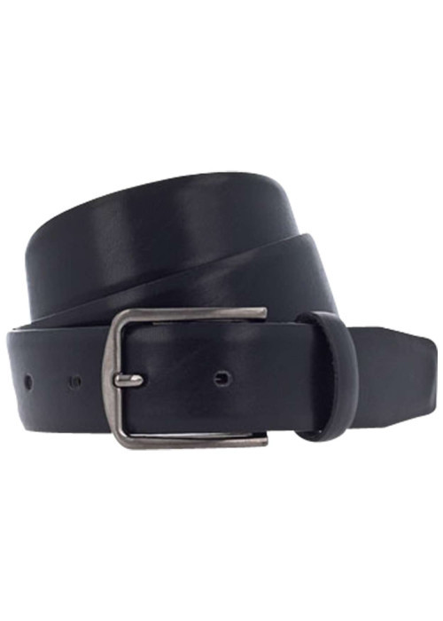 Ceinture noire unie avec une boucle métallique anthracite rectangle