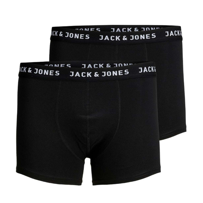 Jack & Jones - Lot De 2 Boxers Noirs En Coton Unis Avec Taille élastiquée Et Marque Brodée - Noir
