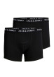 Thumbnail Lot de 2 Boxers noirs en coton unis avec taille élastiquée et marque brodée