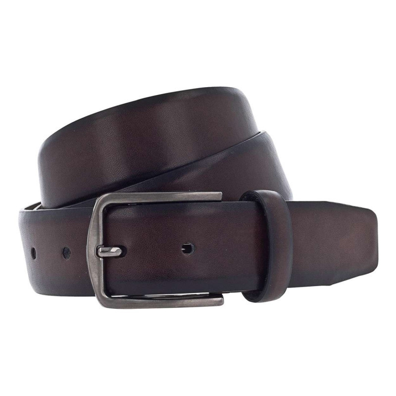 Vanzetti - Ceinture Marron Unie Avec Une Boucle Métallique Argentée Et Rectangle - Marron Vanzetti - Ceinture Marron Unie Avec Une Boucle Métallique Argentée Et Rectangle - Marron