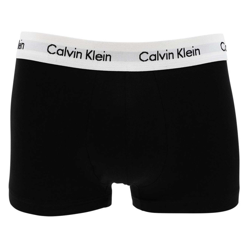 Calvin Klein Jeans - Lot De 3 Boxers En Coton Noir Unis Avec Tailles élastiquées Blanches - Noir