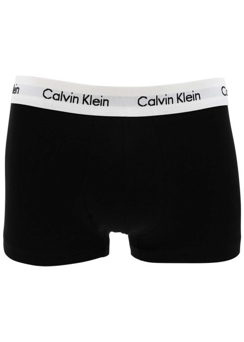 Lot de 3 Boxers en coton noir unis avec tailles élastiquées blanches