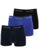 Thumbnail Lot de 3 Boxers en coton bleus unis avec taille élastiquées ton sur ton