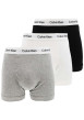 Thumbnail Lot de 3 Boxers classiques en coton gris unis coupe fermée avec ceinture blanche