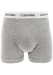 Thumbnail Lot de 3 Boxers classiques en coton gris unis coupe fermée avec ceinture blanche - Image 2