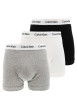 Thumbnail Lot de 3 Boxers classiques en coton gris unis coupe fermée avec ceinture blanche - Image 5