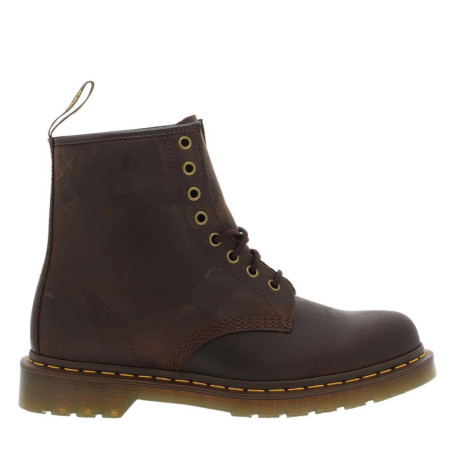 Bottines en cuir marron à talon décroché bas...
