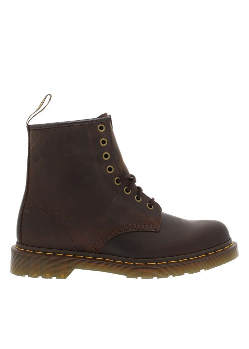 Bottines en cuir marron à talon décroché bas...