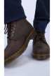 Thumbnail Bottines en cuir marron à talon décroché bas avec des lacets ronds - Image 13
