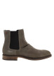 Thumbnail Boots Chelsea grises en cuir nubuck à talon bas et tige souple à revers - Image 2