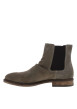 Thumbnail Boots Chelsea grises en cuir nubuck à talon bas et tige souple à revers - Image 4
