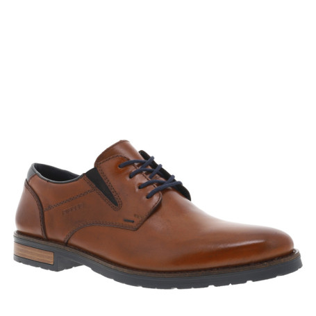 Derbies en cuir marron avec empiècements et...