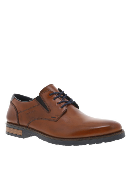 Derbies en cuir marron avec empiècements et...