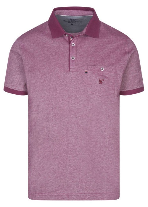 Polo rose en coton maille piquée coupe droite col boutonné