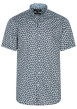Thumbnail Chemise marine en coton avec imprimé liberty all-over coupe ajustée col américain