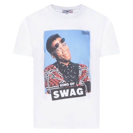 T-shirt blanc fantaisie en coton biologique à...