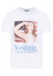 Thumbnail T-shirt blanc YES SIIIR en coton biologique à col rond