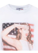 Thumbnail T-shirt blanc YES SIIIR en coton biologique à col rond - Image 3