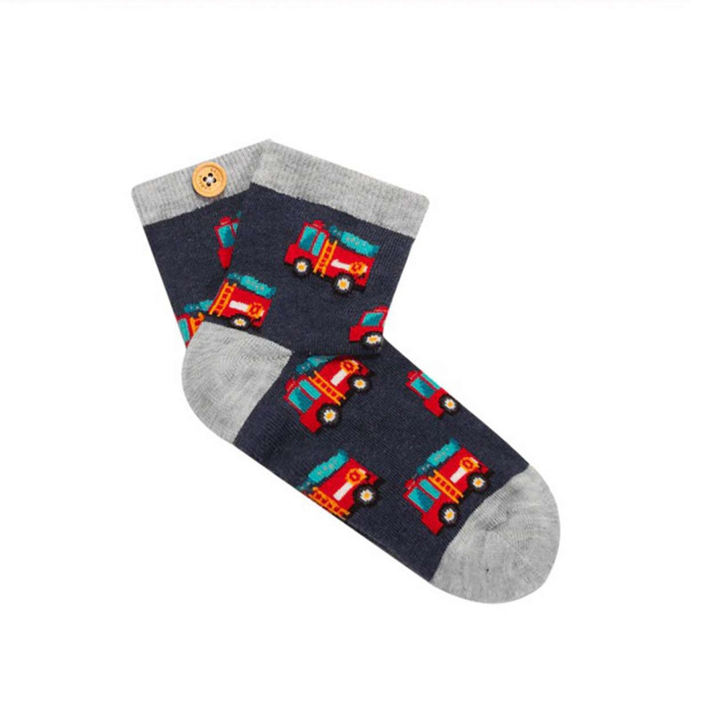 Cabaia - Chaussettes Bleu Nuit En Coton Mélangé Avec Bouton Sur Le Côté - Bleu Nuit