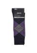 Thumbnail lot de 2 paires de chaussettes en coton mélangé noir et violet mi-hautes fantaisies à losanges