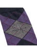 Thumbnail lot de 2 paires de chaussettes en coton mélangé noir et violet mi-hautes fantaisies à losanges - Image 3