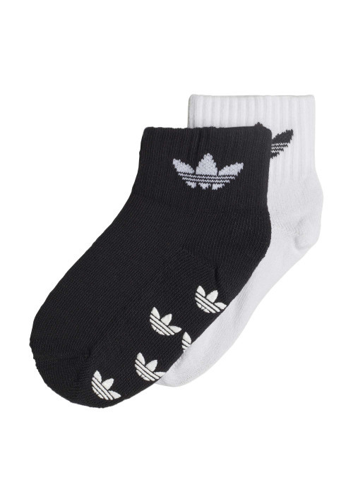 Lot de 2 paires de chaussettes basses multicolores en coton mélangé fantaisie avec une coupe mi-haute