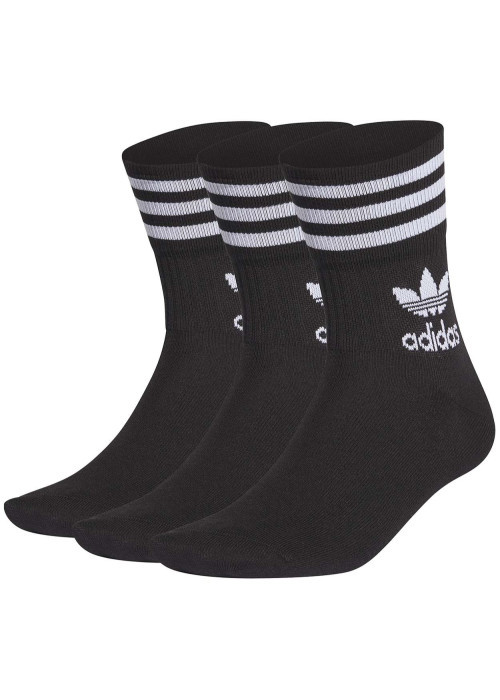 Lot de 3 paires de chaussettes hautes noires en coton mélangé fantaisie avec une coupe mi-haute