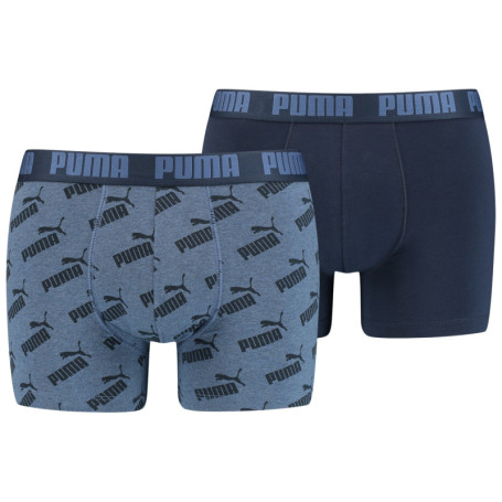Lot de 2 boxers coton bleus logotypés fantaisie...