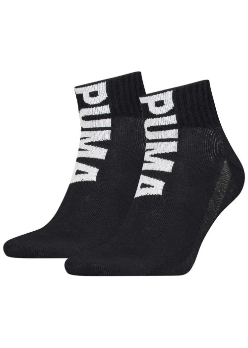 Lot de 2 paires de chaussettes noires mi-hautes logotypées