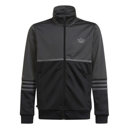 Sweat zippé anthracite fantaisie col montant