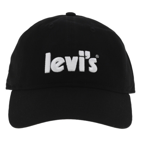 Casquette noire unie en coton à logo brodé et...