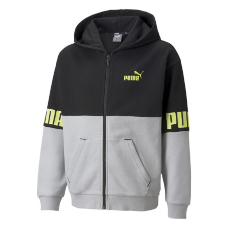 Sweat zippé gris fantaisie coupe régular avec...